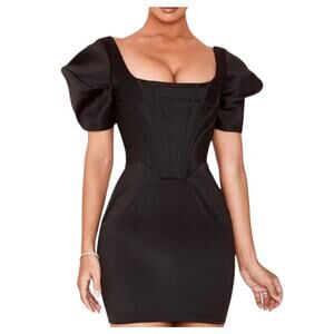 House of CB Niladi Black Corset Mini Dress Size M Party Cocktail